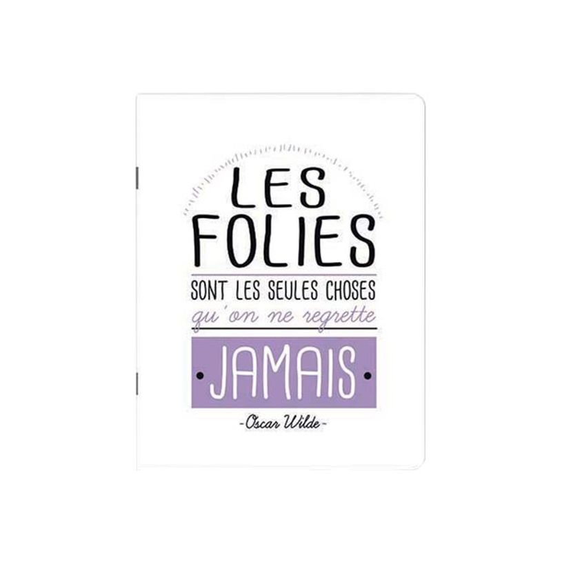 3700572716152-Kiub Typography - Carnet de notes A5 - 60 pages - Les folies sont les seules choses qu'on n-P_79431384_1-0