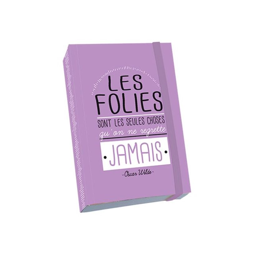 3700572716237-Kiub Typography - Carnet de notes à élastique A6 - Les folies sont les seules choses qu'o-P_79431392_1-0