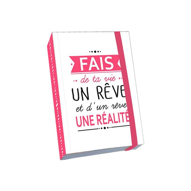 3700572716244-Kiub Typography - Carnet de notes à élastique A6 - Fais de ta vie un rêve-P_79431393_1-0