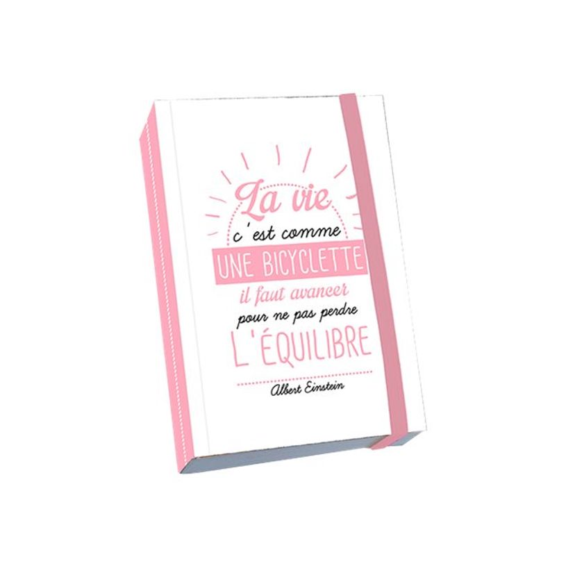 3700572716268-Kiub Typography - Carnet de notes à élastique A6 - La vie c'est comme une bicyclette-P_79431395_1-0