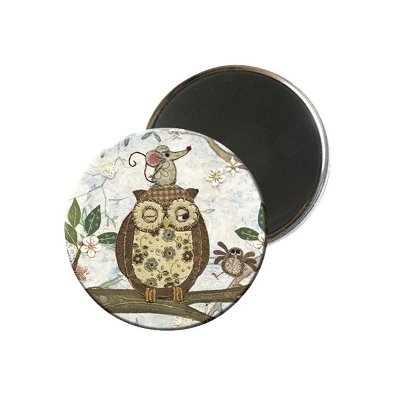 3700572716978-Kiub Bug Art - Magnet rond en verre - Chouette Souris-P_79431417_1-0