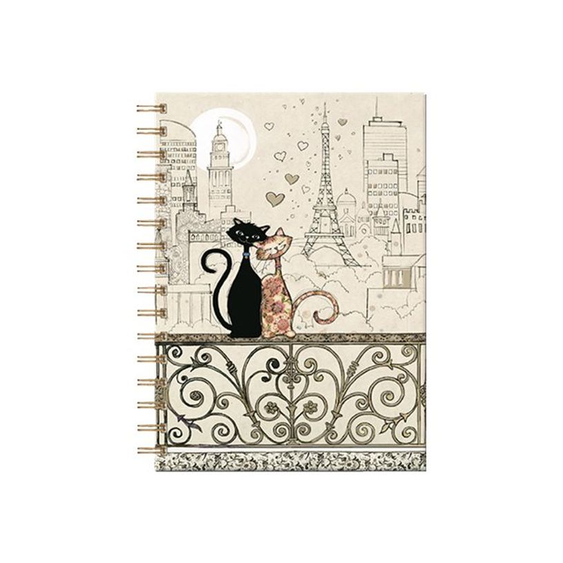 3700572723891-Kiub Bug Art - Carnet de notes à spirale A6 - 160 pages - Chat Tour Eiffel-P_79431430_1-0