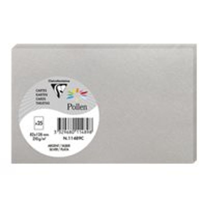 3329680114898-Pollen - 25 Cartes - 82 x 128 mm - 210 g/m² - argent-P_79431442_1-0