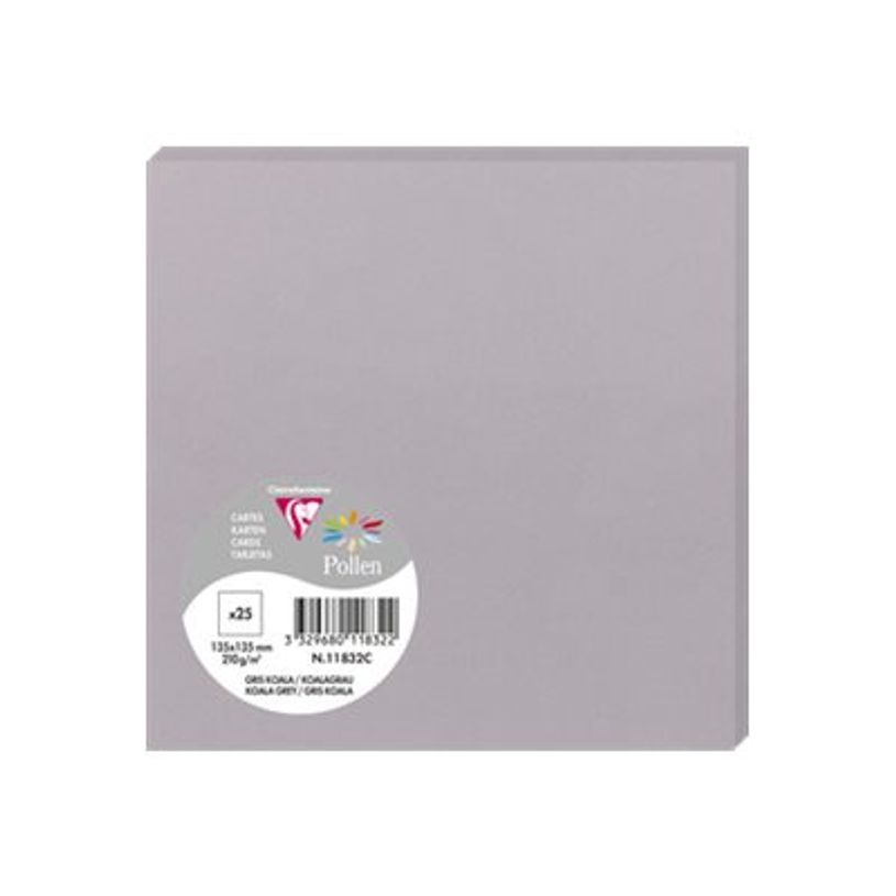 3329680118322-Pollen - 25 Cartes - 135 x 135 mm - 210 g/m² - gris-P_79431444_1-0