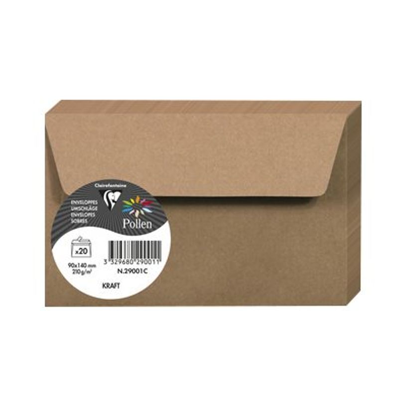 3329680290011-Pollen - 20 Enveloppes - 90 x 140 mm - 135 g/m² - kraft-P_79431447_1-0