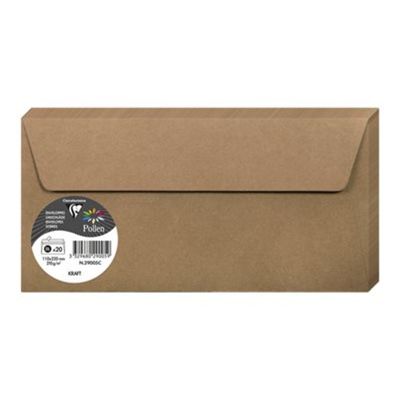 3329680290059-Pollen - 20 Enveloppes - 110 x 220 mm - 135 g/m² - kraft-P_79431450_2-3