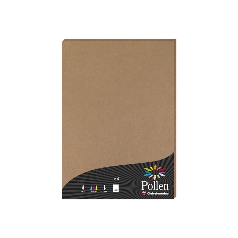 3329680291353-Pollen - 50 Feuilles papier couleur - A4 (21 x 29,7 cm) - 135 g/m² - kraft-P_79431462_1-0