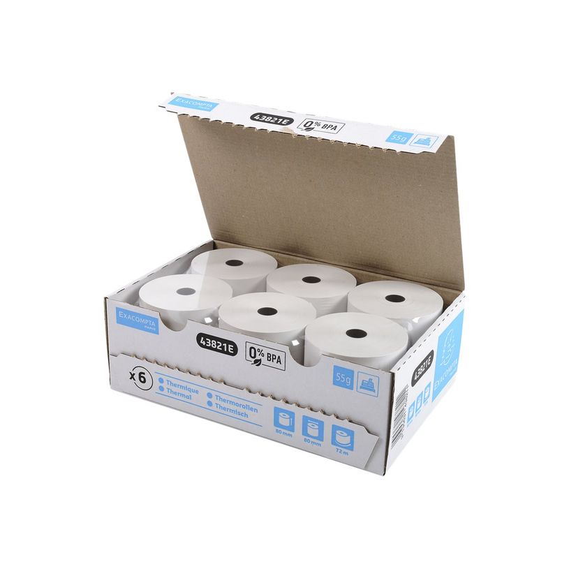 3130631438211-Exacompta - 6 Bobines thermiques - rouleaux caisses - 80 x 80 x 12 mm - sans Bisphénol A --P_79431482_1-6