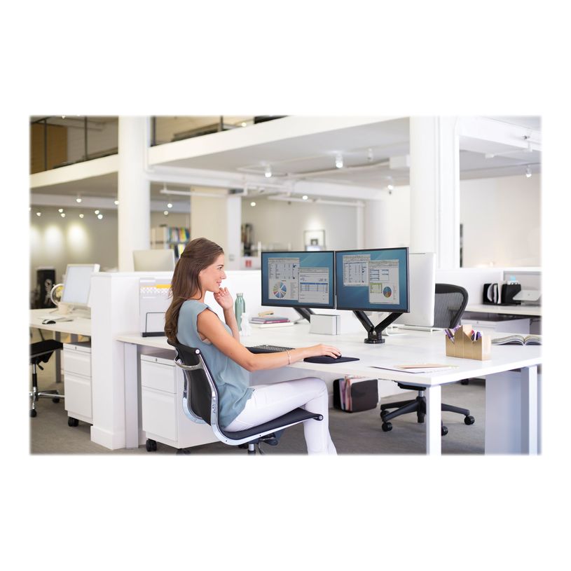 0043859716968-Fellowes Platinum Series Dual Monitor Arm - Kit de montaje - brazo ajustable - para 2 monitores - aluminio - negro - tamaño de pantalla: has-P_79431492_12-14