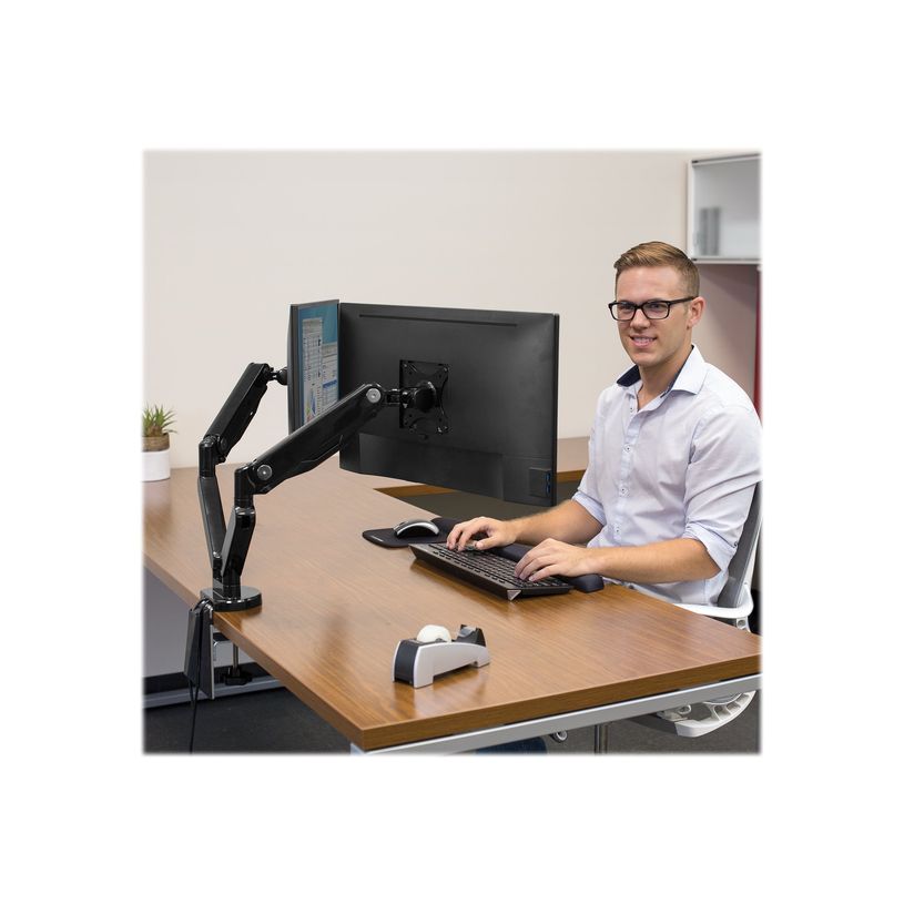 0043859716968-Fellowes Platinum Series Dual Monitor Arm - Kit de montaje - brazo ajustable - para 2 monitores - aluminio - negro - tamaño de pantalla: has-P_79431492_15-13