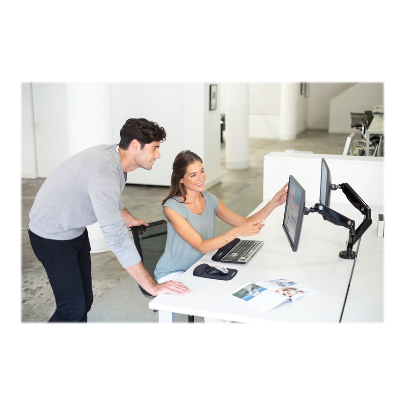 0043859716968-Fellowes Platinum series - Bras porte écran double réglable -  fixation sur bureau - noir-P_79431492_5-4