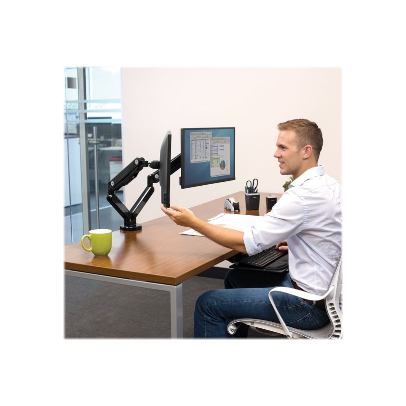0043859716968-Fellowes Platinum series - Bras porte écran double réglable -  fixation sur bureau - noir-P_79431492_6-5
