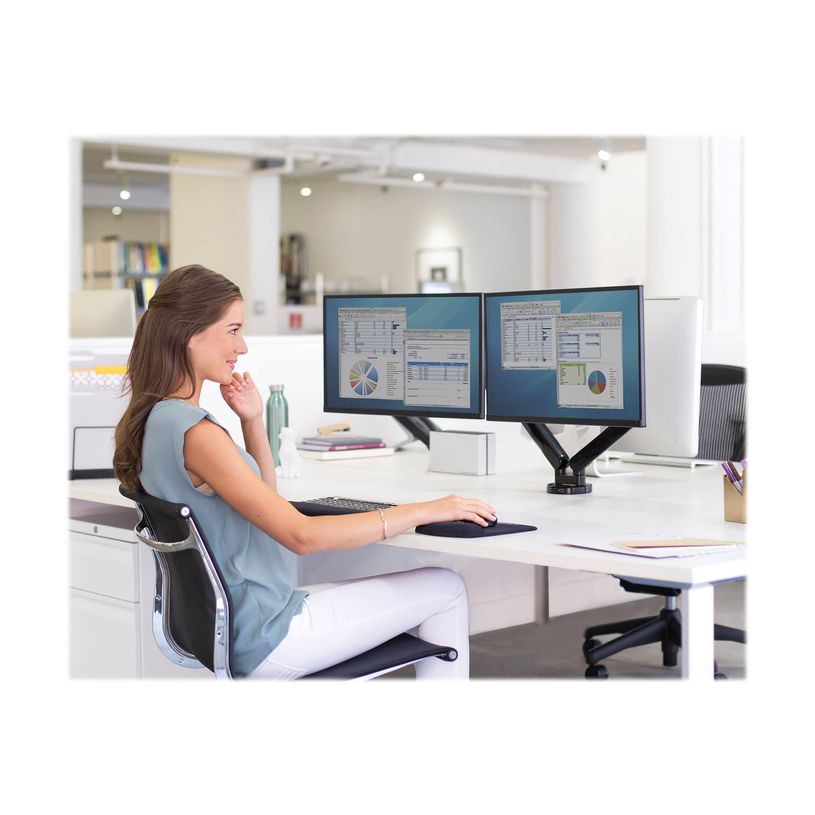 0043859716968-Fellowes Platinum Series Dual Monitor Arm - Kit de montaje - brazo ajustable - para 2 monitores - aluminio - negro - tamaño de pantalla: hasta-P_79431492_7-6