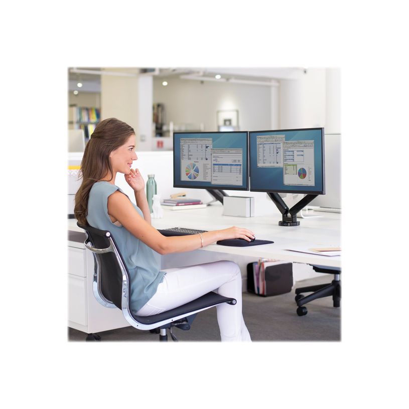 0043859716968-Fellowes Platinum Series Dual Monitor Arm - Kit de montaje - brazo ajustable - para 2 monitores - aluminio - negro - tamaño de pantalla: hasta-P_79431492_8-9