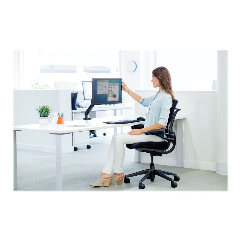 0043859727964-Fellowes Platinum series - Bras porte écran simple réglable - fixation sur bureau - noir-P_79431496_7-7
