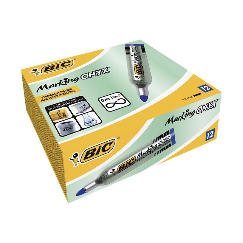 2012349433836-BIC ONYX 1482 - Pack de 12 marqueurs permanents - pointe ogive - bleu-P_79431513_2-2