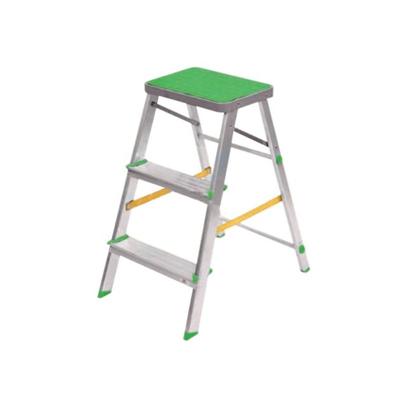 3700092271636-Safetool - Escabeau avec large plateforme - 3 marches - gris et vert-P_79431567_1-0