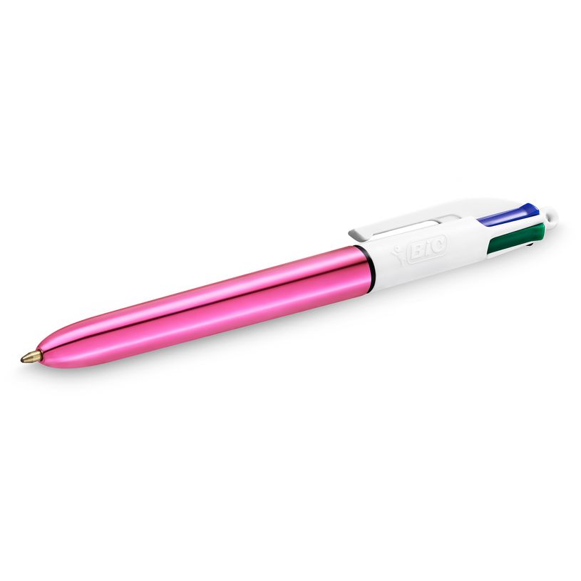 3086123502918-BIC 4 Couleurs Shine - 12 Stylos à bille 4 couleurs - corps rose métallisé-P_79431598_2-1