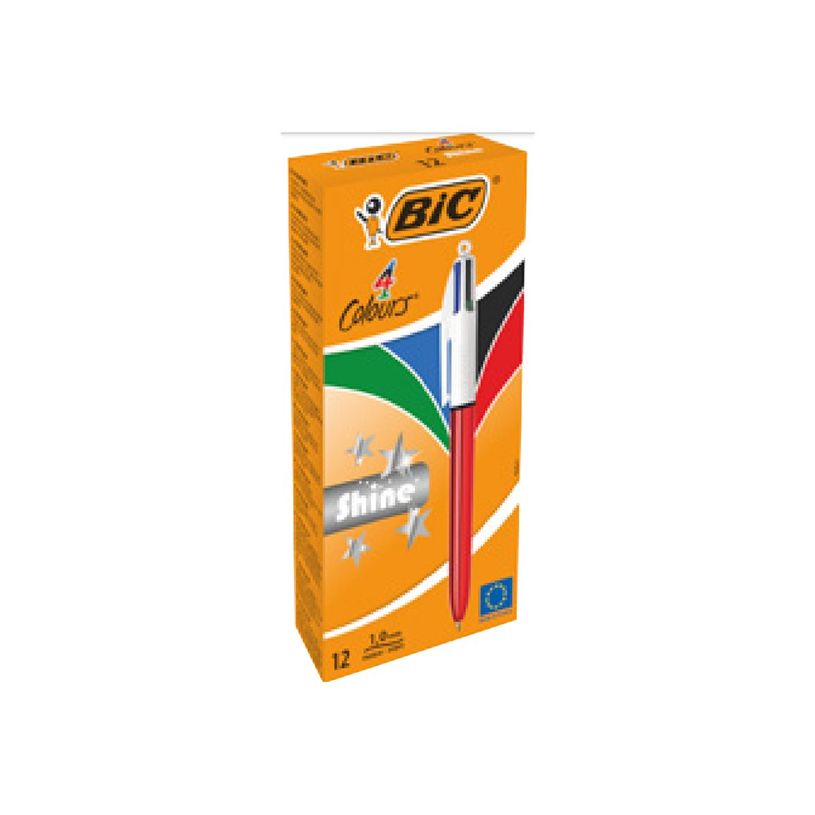 3086123502918-BIC 4 Couleurs Shine - 12 Stylos à bille 4 couleurs - corps rose métallisé-P_79431598_8-6