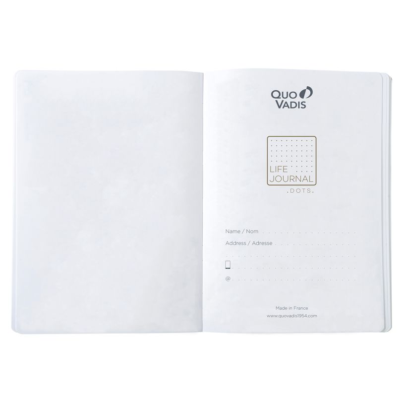 3371010414369-Quo Vadis - Carnet Bullet journal - Multilingue - Life Journal - Violet - Pages Points (dots) - 15x21 cm - Papier Clairefontaine blanc - Fabri--2