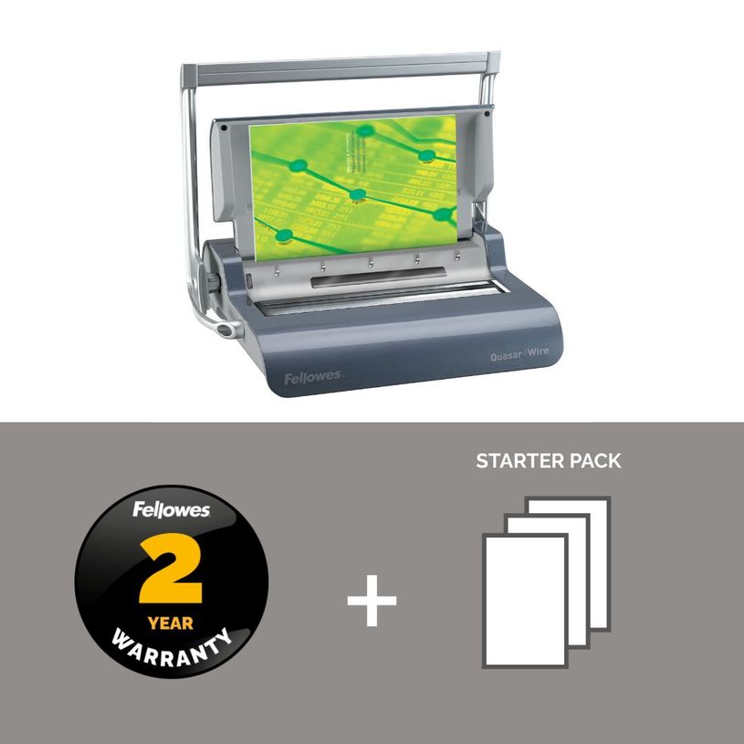 0043859530014-Fellowes Quasar/Wire - machine à relier / relieuse perforeuse manuelle par anneaux métal - Perfore 15 feui--6
