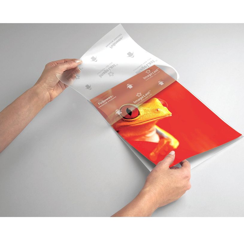 0043859730858-Fellowes - 25 pochettes de plastification A4 (216 x 303 mm) - 80 microns - brillantes pré-pliées--2