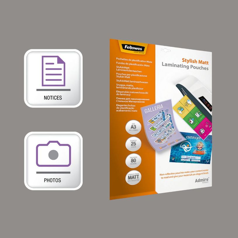 0043859730858-Fellowes - 25 pochettes de plastification A4 (216 x 303 mm) - 80 microns - brillantes pré-pliées--4