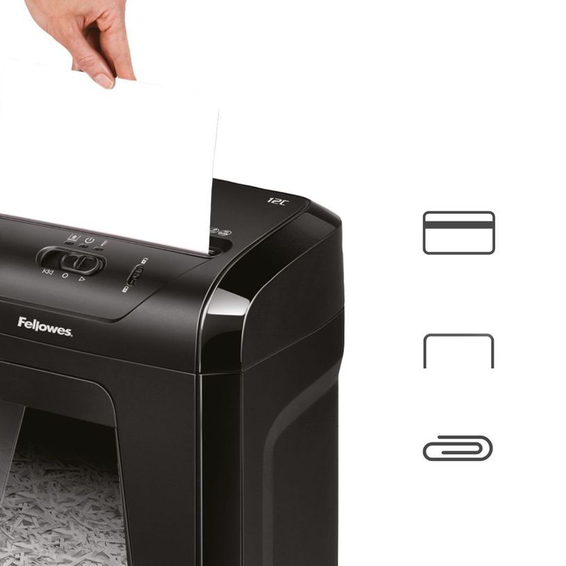 0043859732326-Fellowes Powershred 12C - destructeur de documents coupe croisée -12 feuilles - Corbeille 12 litres --3