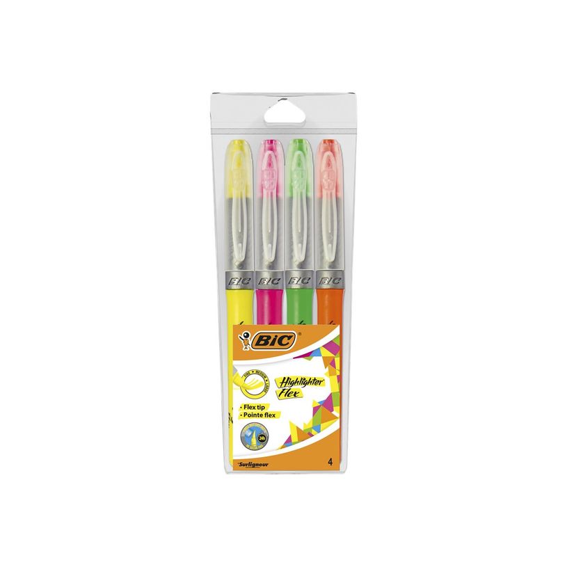3086123498587-BIC Highlighter Flex - Pack de 4 surligneurs - couleurs assorties-P_79431725_1-0