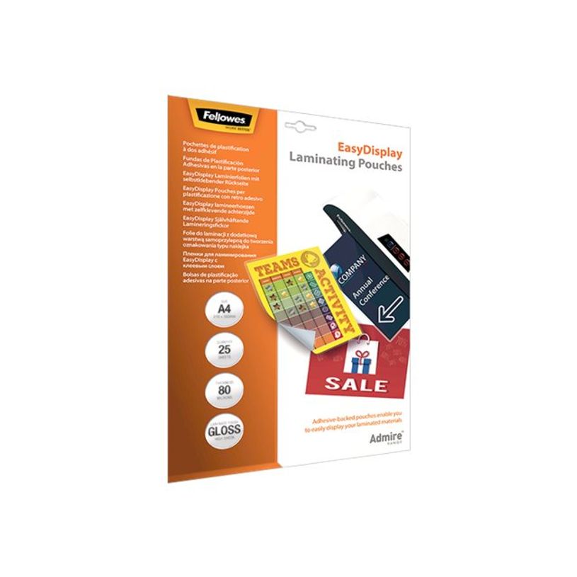 0043859730834-Fellowes - 25 pochettes de plastification A4 (216 x 303 mm) - 80 microns - brillantes dos -P_79431744_1-10