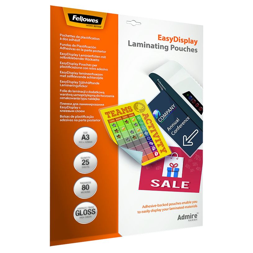 0043859730841-Fellowes - 25 pochettes de plastification A3 (303 x 426 mm) - 80 microns - brillantes dos a-P_79431745_4-0