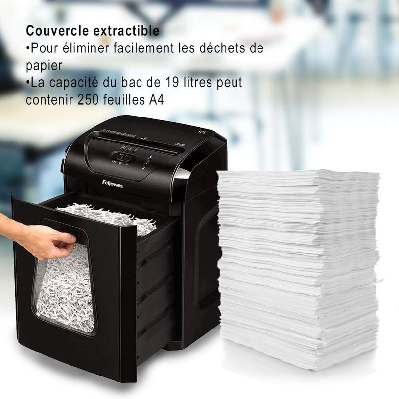0043859732326-Fellowes Powershred 12C - destructeur de documents coupe croisée -12 feuilles - Corbeille -P_79431751_5-4