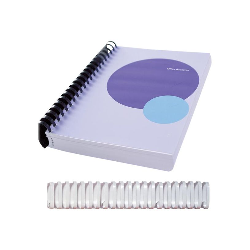 0077511534980-Fellowes - 50 anneaux de reliure en plastique - 45 mm - jusqu'à 410 feuilles - blanc-P_79431774_1-0