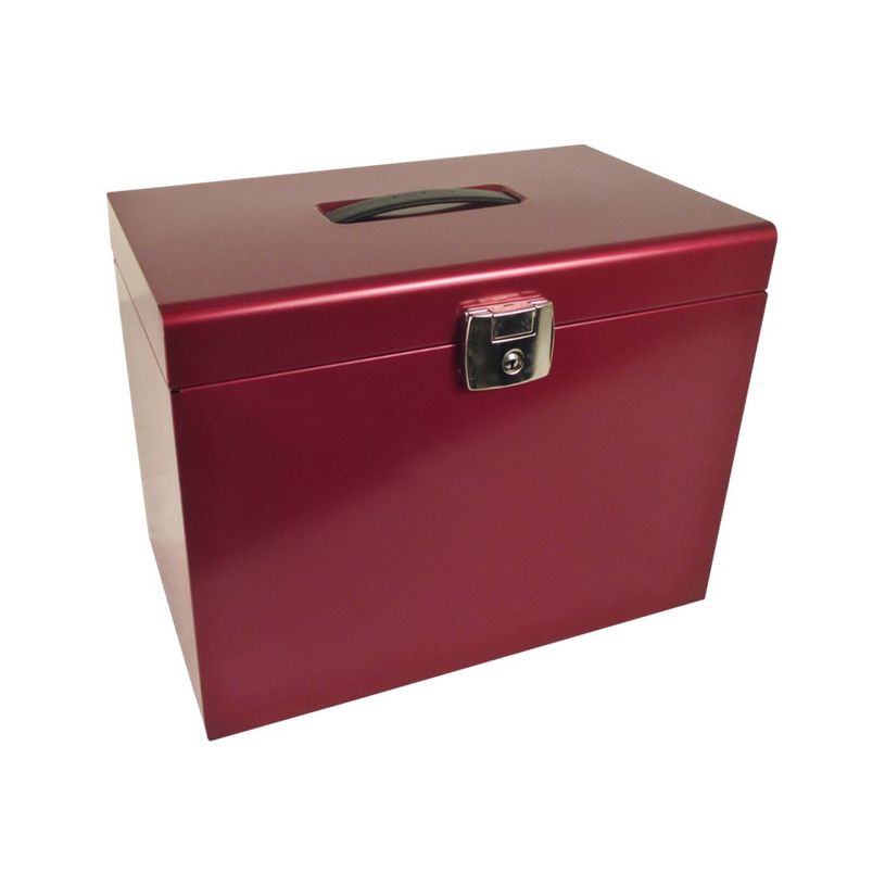 3219090401100-Pierre Henry - Classeur ménager en métal (valisette) avec 5 dossiers suspendus - rouge r-P_79431863_1-0