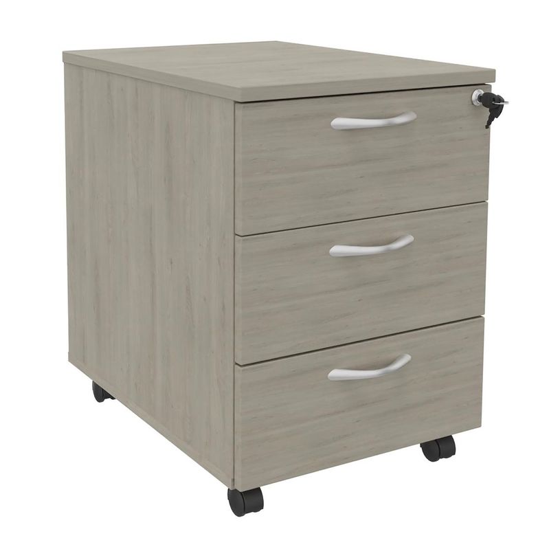 3253310161368-Caisson mobile IDRA/DUAL - L43 x H56 x P60 cm - 3 Tiroirs - Imitation Chêne gris-P_79432152_1-0