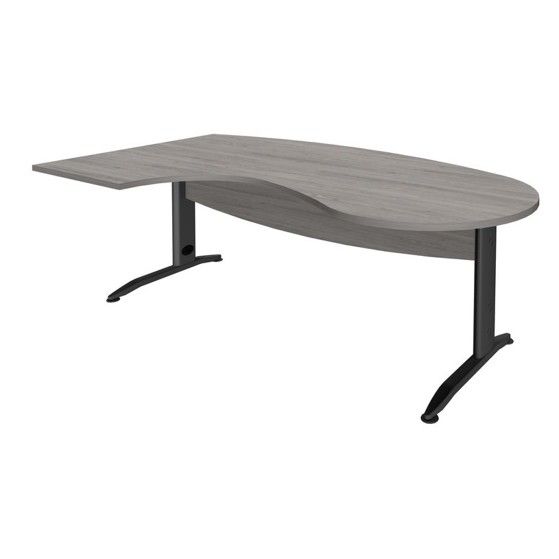 3253310161382-Bureau compact manager retour à gauche IDRA - 200 cm - pieds anthracite - Chêne gris (pied de renfort obligato-P_79432154_1-0