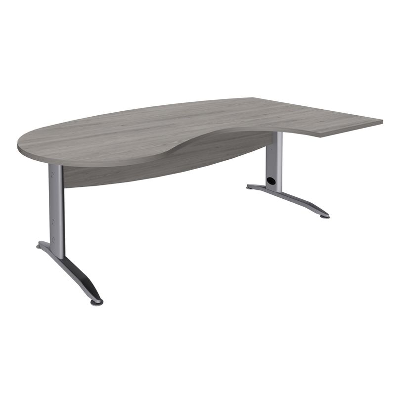 3253310161429-Bureau compact manager retour à droite IDRA - 200 cm - pieds alu - Chêne gris (pied de renfort obligato-P_79432157_1-0