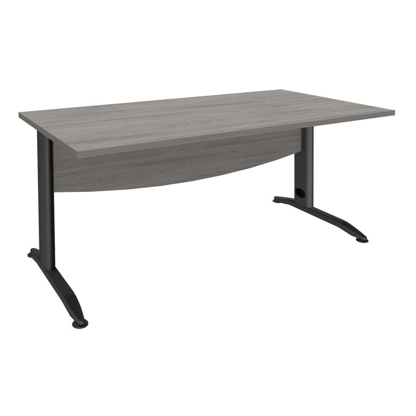 3253310161627-Bureau droit IDRA - L160 cm - Pieds anthracite - plateau imitation Chêne gris-P_79432177_1-0