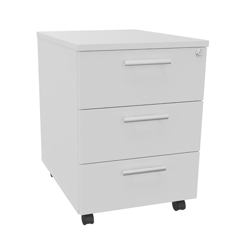 3253310145894-Caisson mobile EXPRIM/LOFTER/LEVEL - L43 x H56 x P60 cm - 3 tiroirs - Blanc perle--0