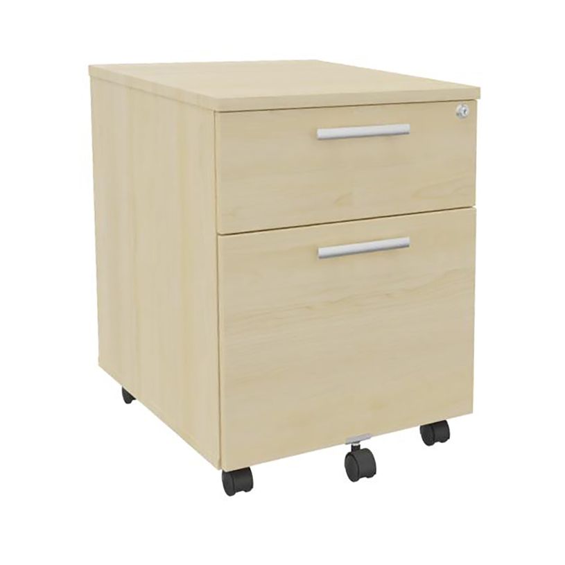 3253310146105-Caisson mobile EXPRIM/LOFTER/LEVEL - L43 x H56 x P60 cm - 2 tiroirs dont 1 DS - Imitation Erable--0