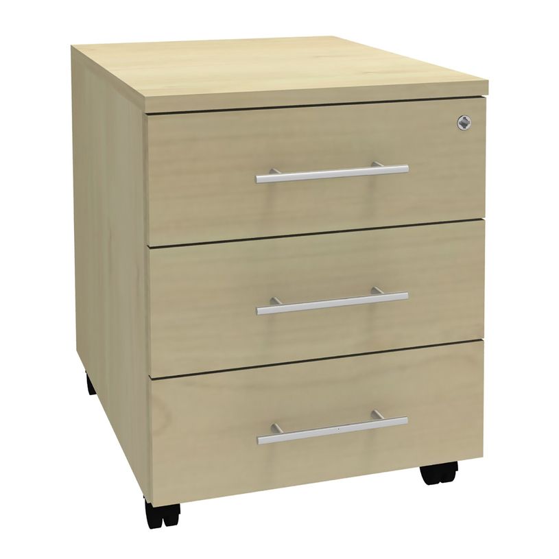 3253310146082-Caisson mobile EXPRIM/LOFTER/LEVEL - L43 x H56 x P60 cm - 3 tiroirs - Imitation Erable-P_79432215_1-0