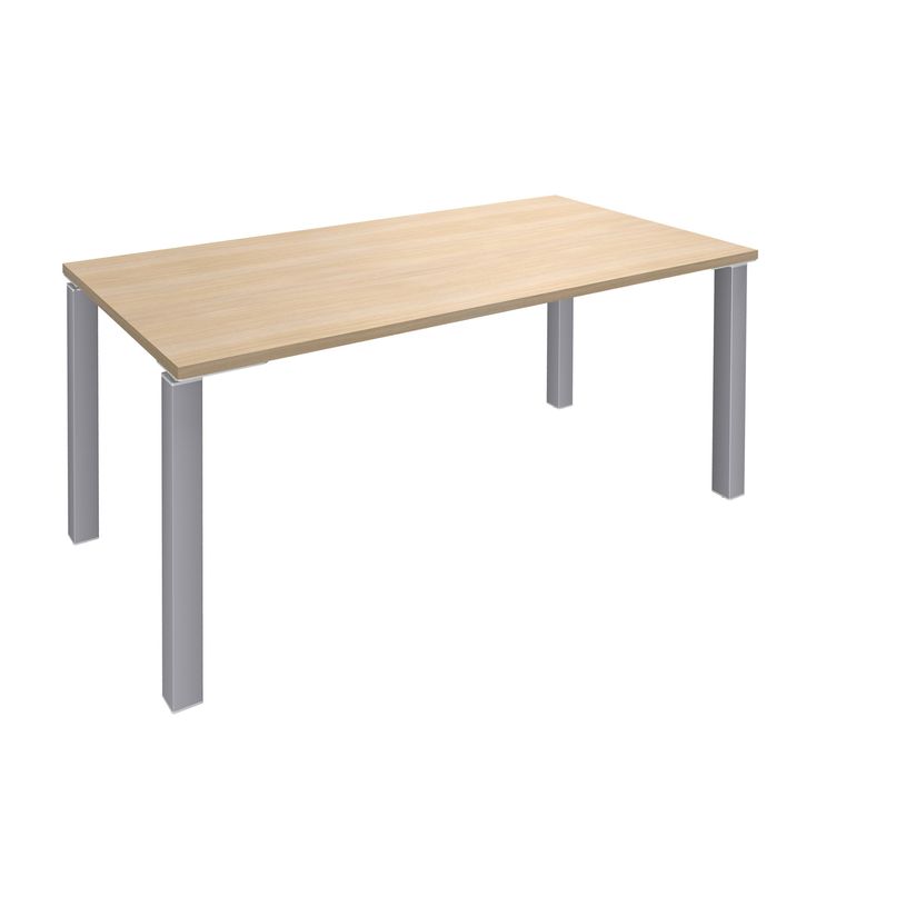 3253310148567-Bureau droit EXPRIM - L140 cm - Plateau imitation Chêne clair - Pieds alu-P_79432225_1-0