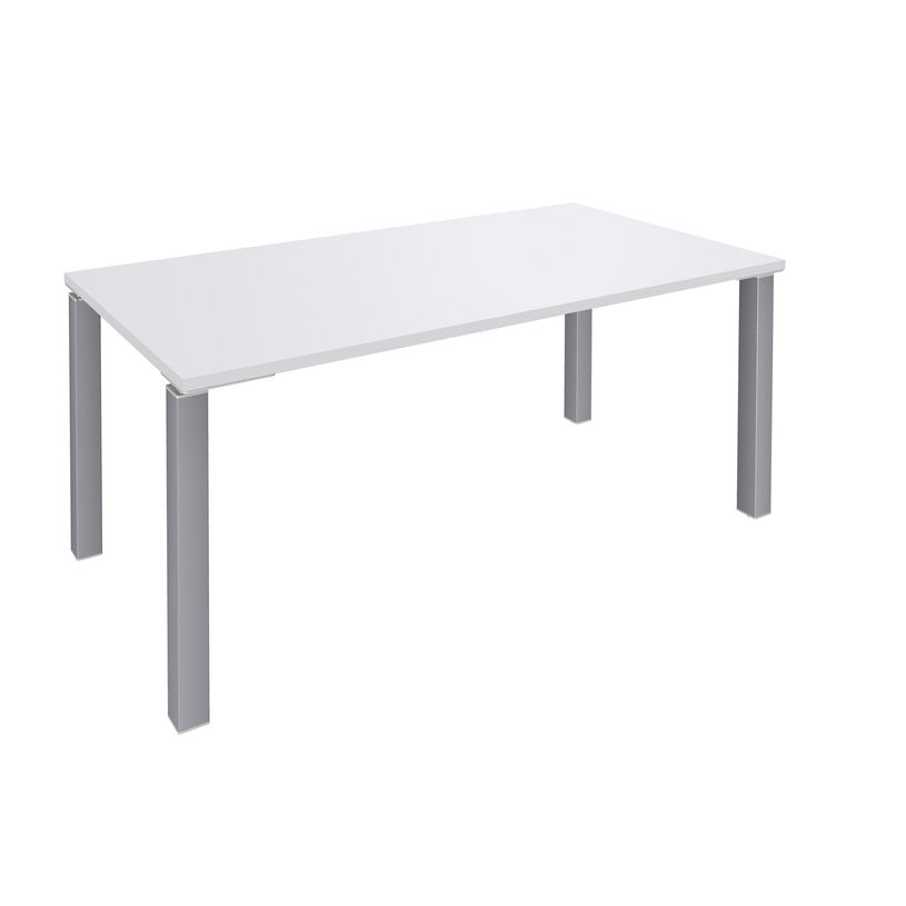 3253310148574-Bureau droit EXPRIM - L160 cm - Plateau Blanc perle - Pieds alu-P_79432226_1-0