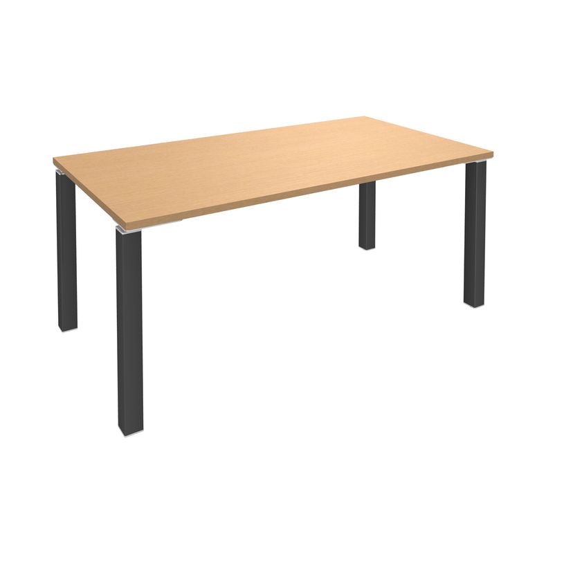 3253310163744-Bureau droit EXPRIM - L140 cm - Plateau imitation Hêtre - Pieds carbone-P_79432256_1-0