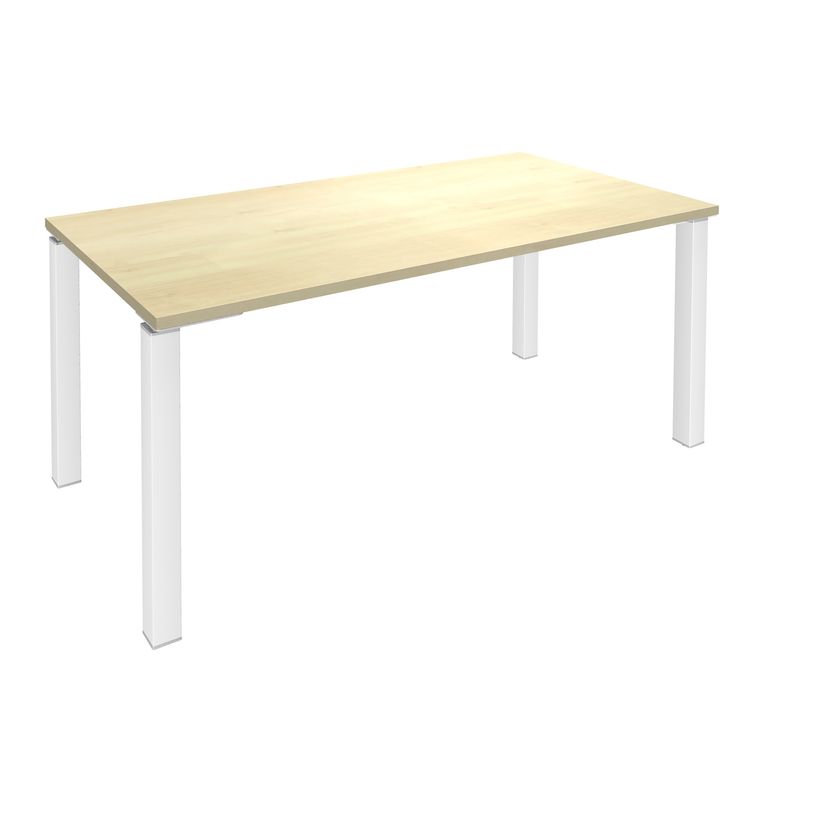 3253310163850-Bureau droit EXPRIM - L160 cm - Plateau imitation Erable - Pieds blanc-P_79432267_1-0