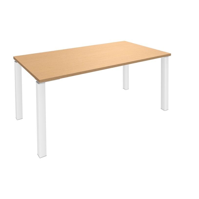 3253310163928-Bureau droit EXPRIM - L180 cm - Plateau imitation Hêtre - Pieds Blanc-P_79432274_1-0