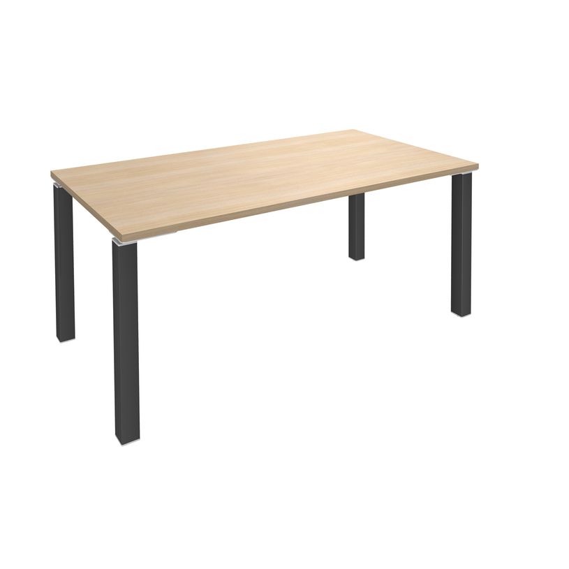 3253310164000-Bureau droit EXPRIM - L180 cm - Plateau imitation Chêne clair - Pieds carbone-P_79432282_1-0