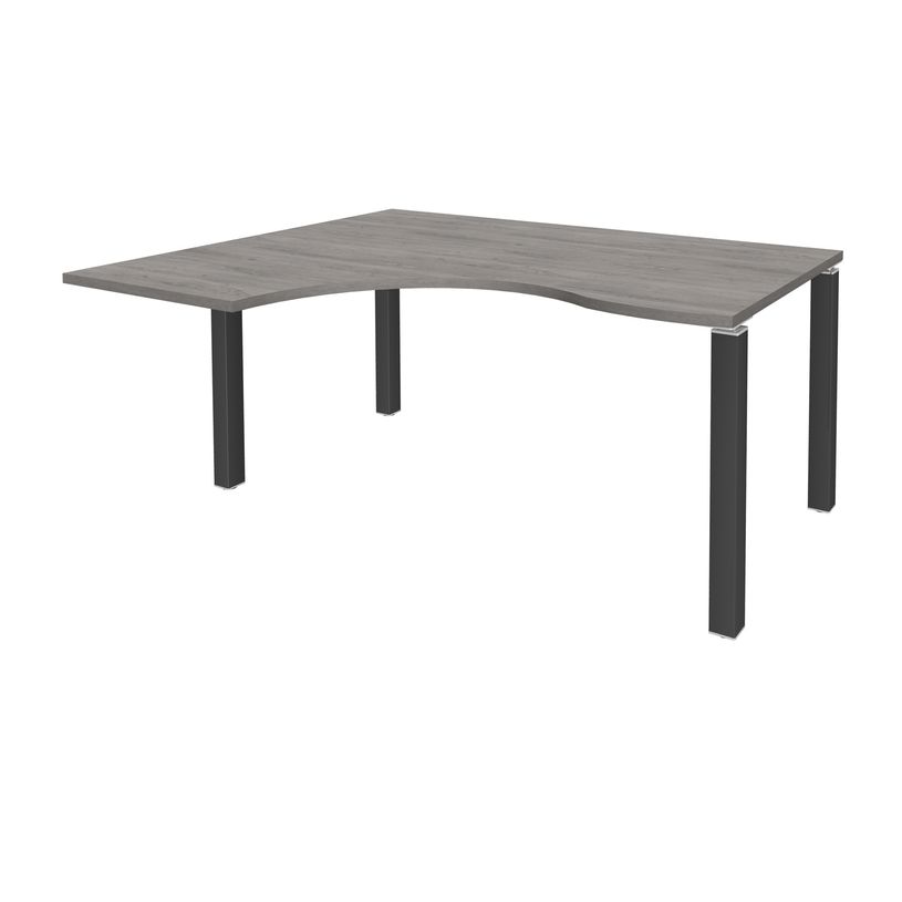 3253310164314-Bureau compact EXPRIM - L160 cm - Retour gauche - Plateau imitation Chêne gris - Pieds carbone (Pieds de renfort obligato-P_79432312_1-0