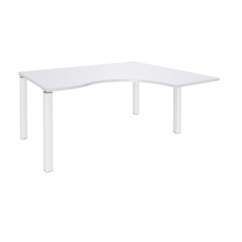 3253310164383-Bureau compact EXPRIM - L180 cm - Retour droite - Plateau Blanc perle - Pieds blanc (Pieds de renfort obligato-P_79432319_1-0