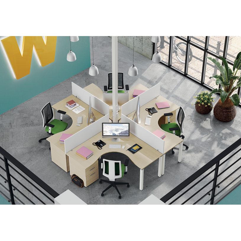 3253310164505-Bureau compact EXPRIM - L180 cm - Retour gauche - Plateau imitation Erable - Pieds blanc (Pieds de renfort obligato-P_79432331_3-1